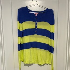 Lilly Pulitzer Striped Blue and Yellow Sweater